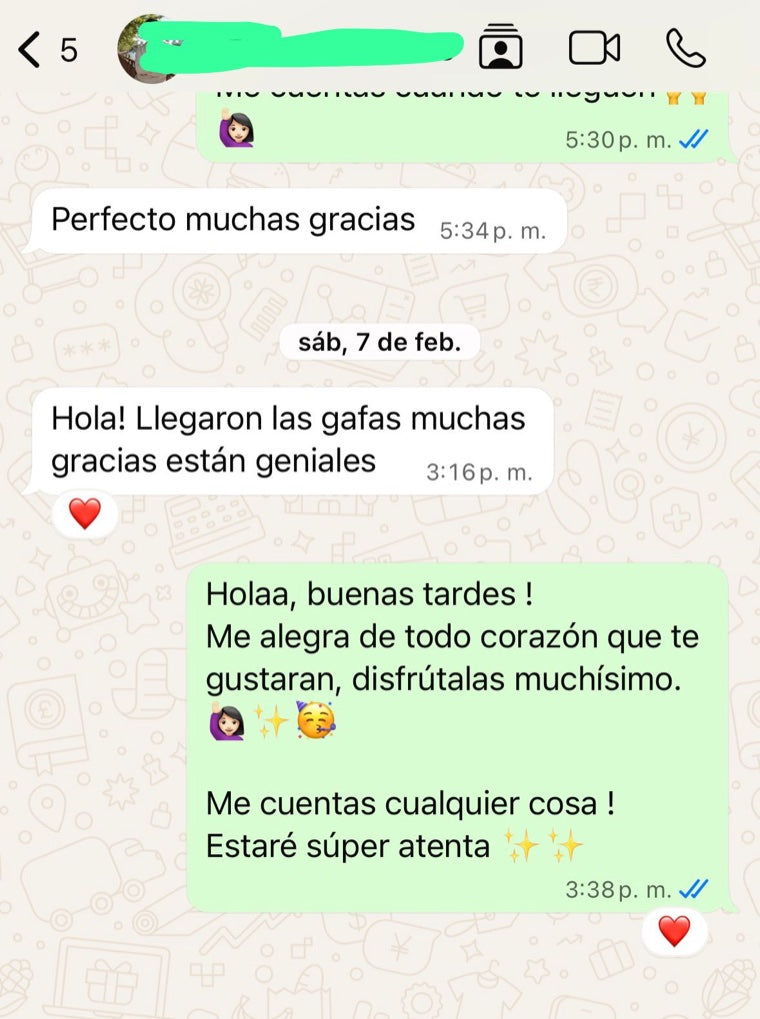Testimonio de clienta de Monturas Colombia