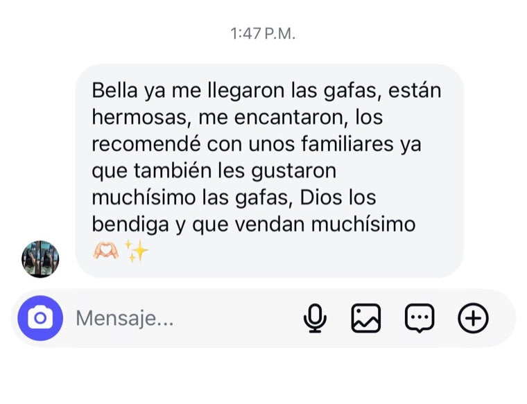 Testimonio de clienta de Monturas Colombia