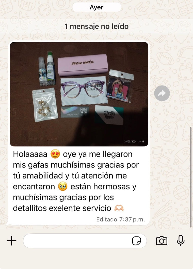 Testimonio de clienta de Monturas Colombia