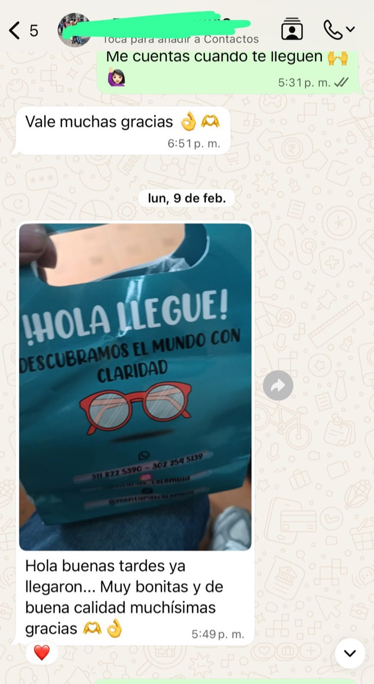 Testimonio de clienta de Monturas Colombia