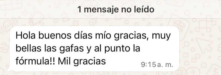 Testimonio de clienta de Monturas Colombia