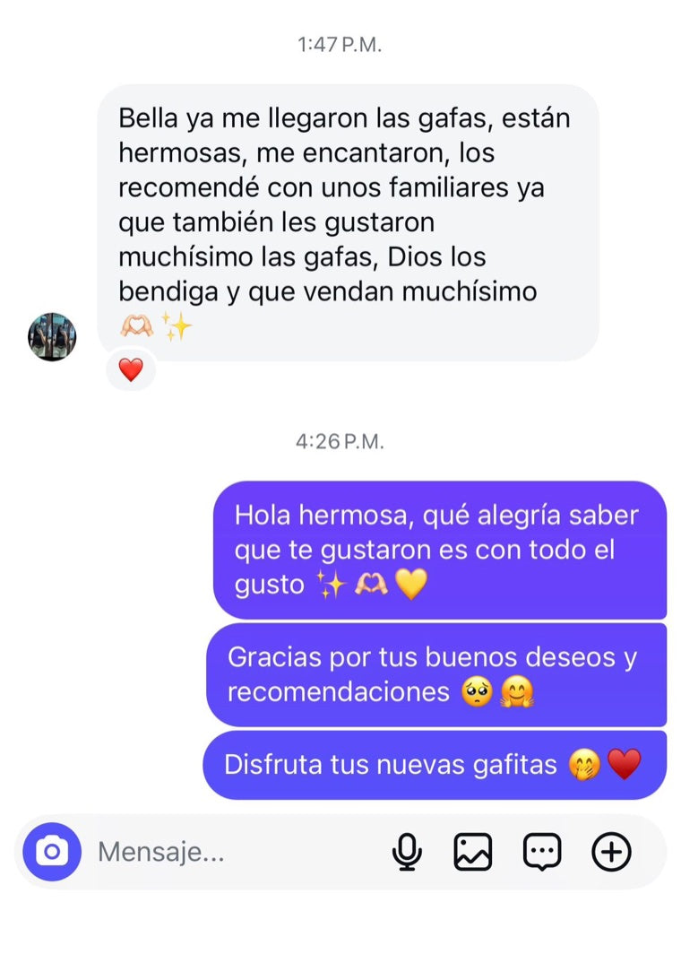 Testimonio de clienta de Monturas Colombia